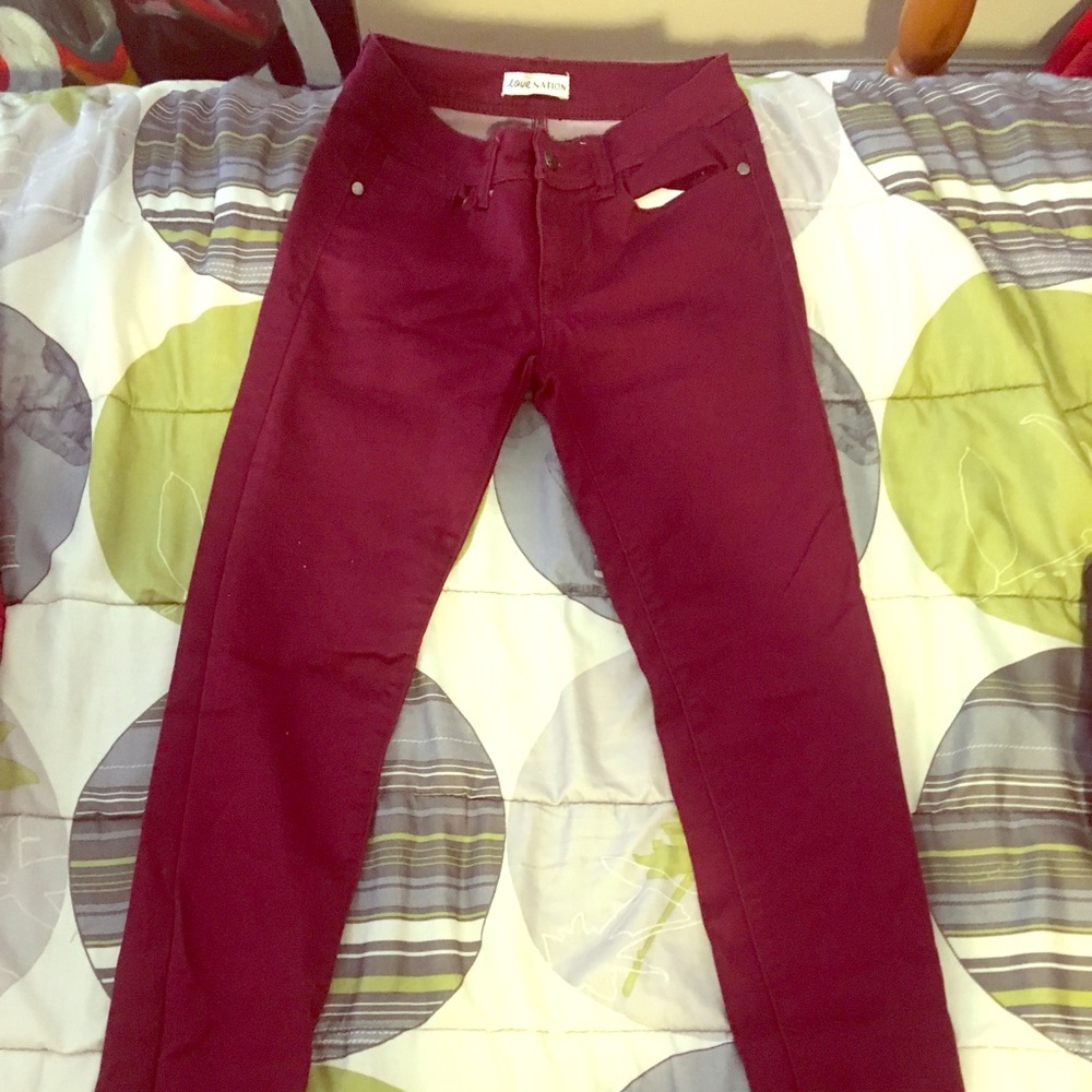 Burgundy Skinny Jeans